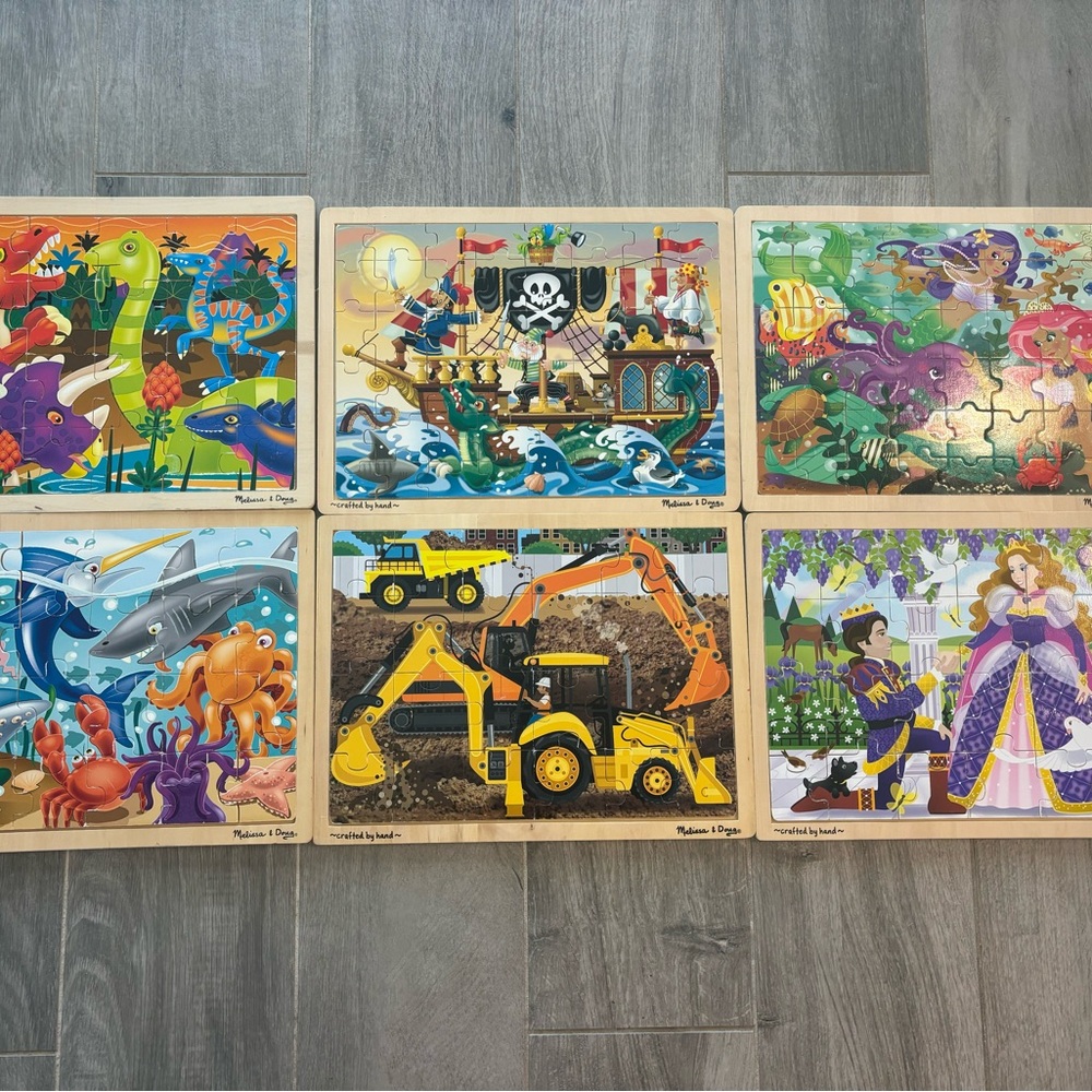 MASSIVE Melissa & Doug Wooden Puzzle Set